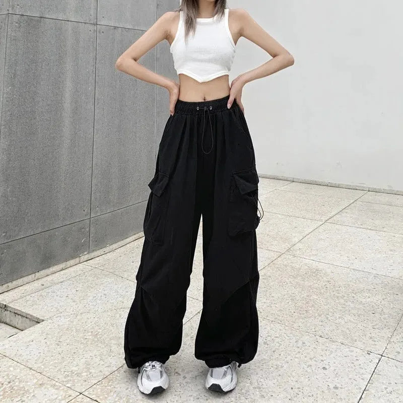 Women's Retro Wide Leg Pants - Loose Fit Summer Trousers