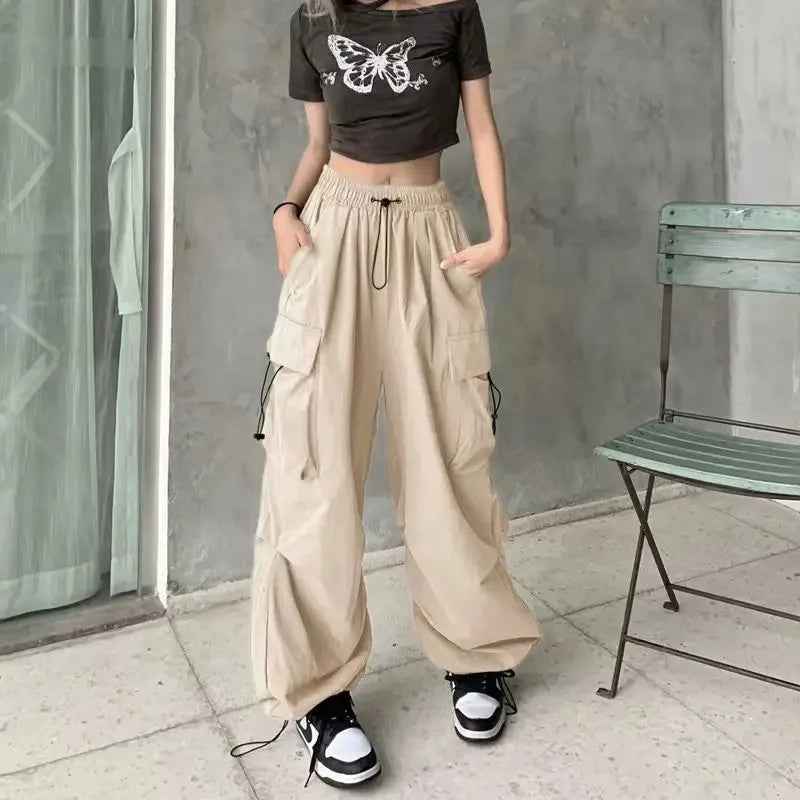 Women's Retro Wide Leg Pants - Loose Fit Summer Trousers