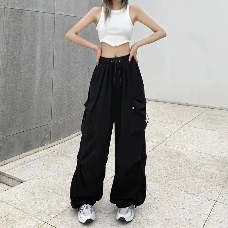 Women's Retro Wide Leg Pants - Loose Fit Summer Trousers