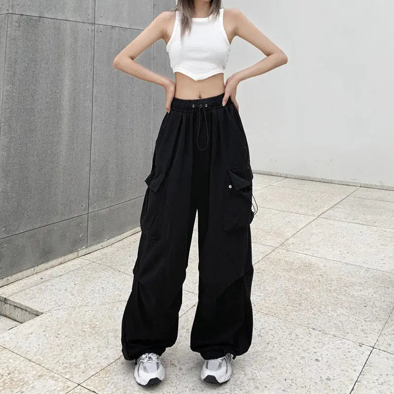 Women's Retro Wide Leg Pants - Loose Fit Summer Trousers