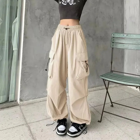Women's Retro Wide Leg Pants - Loose Fit Summer Trousers
