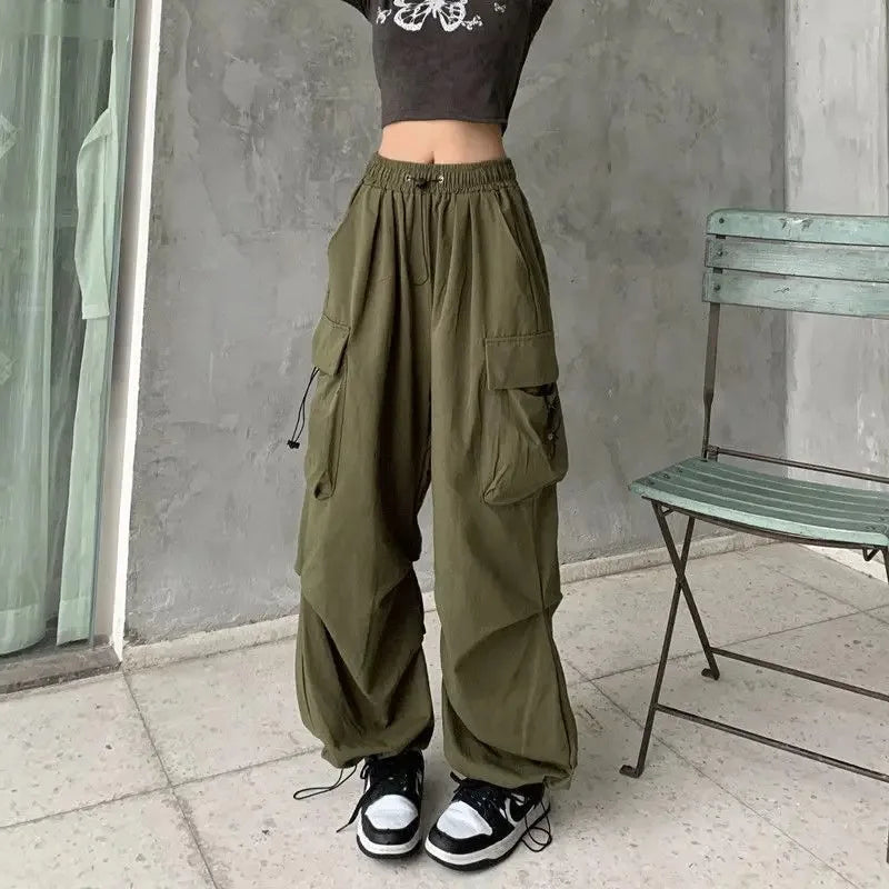 Women's Retro Wide Leg Pants - Loose Fit Summer Trousers